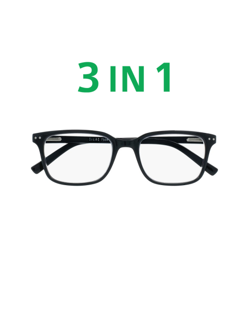 Lunettes de lectures noires -  3IN1 BLACK - innovation par Silac