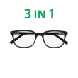 Lunettes de lectures noires -  3IN1 BLACK - innovation par Silac