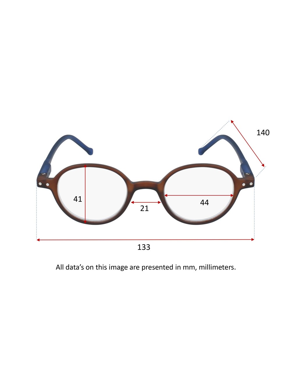 Lunettes de lecture polycarbonate - BROWN & BLUE